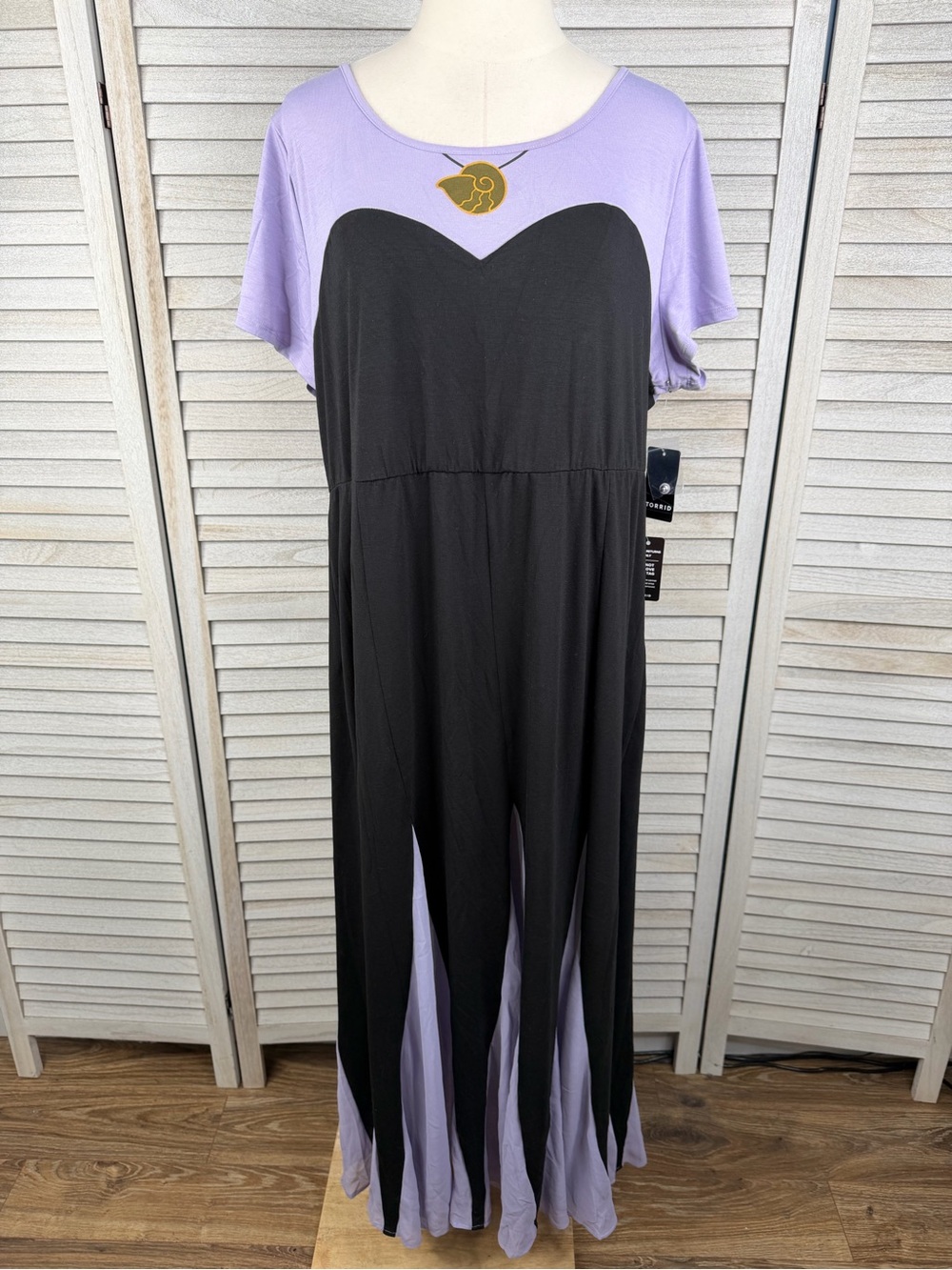 TORRID Disney's The Little Mermaid Ursula Purple Maxi Dress Halloween Costume-2X